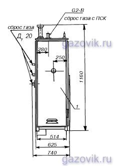 Габаритный чертеж ГРПШ-32Б-О-СГ