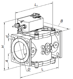 Заслонки регулирующие на ДУ 65, 80, 100 с приводом LF230-S, SF230A-S2